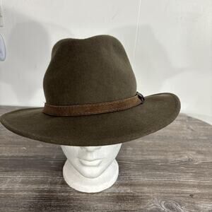 Faustmann Hat Fedora Fitted Mens S/M 7 Green Wool Felt Outdoor Germany